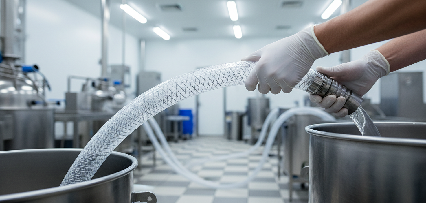 Premium Heavy Duty PVC Hose with Steel Spiral Reinforcement for Food Applications, -5°C to +65°C Temperature Range