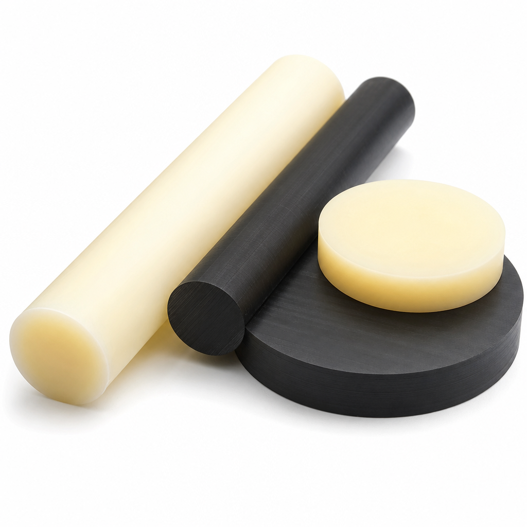 Nylon 6 Natural (ivory) / Black Rod 160mm to 250mm dia for Conveyor parts & insulators