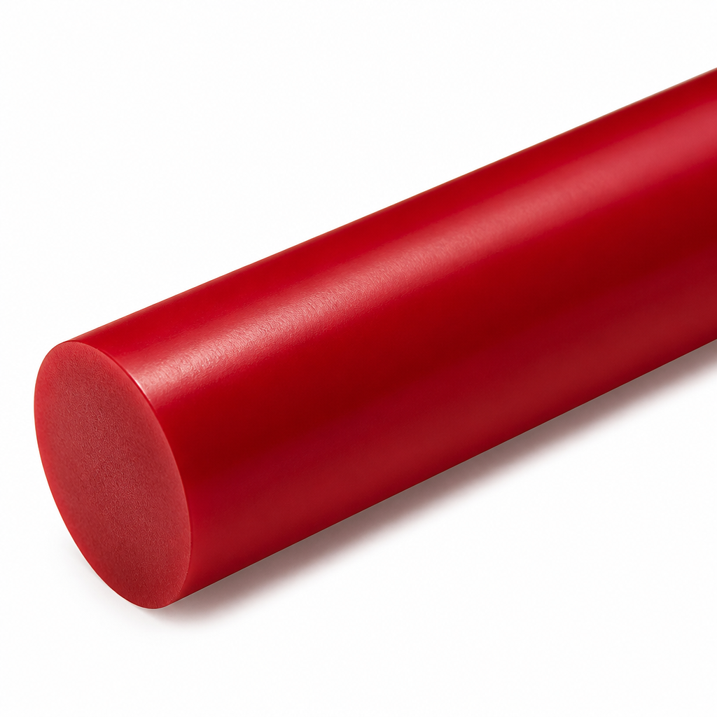 Polyurethane Red Rod 90A Shore for Various Applications 12.5mm to 61mm diameter