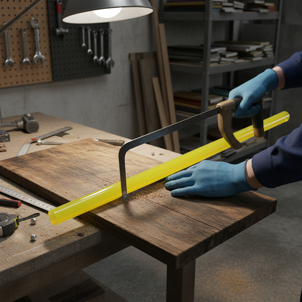 Premium Extruded Translucent Yellow Acrylic Rod - High Gloss Finish with High Rigidity for Displays and Furniture Design