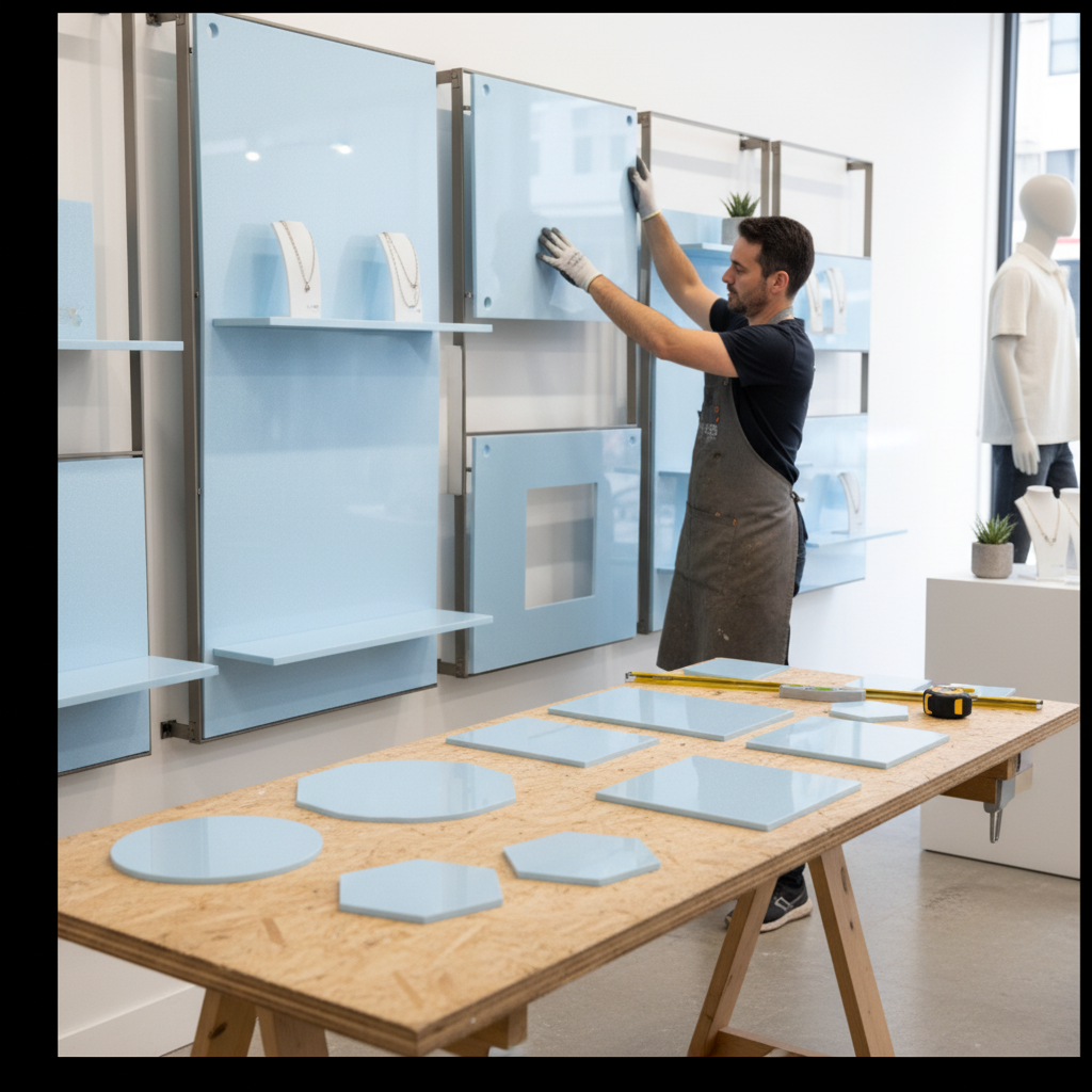 Premium Pastel Acrylic Sheet in Candy Floss Blue - 3mm Thick with Satin Finish for Interior Design and Signage Applications