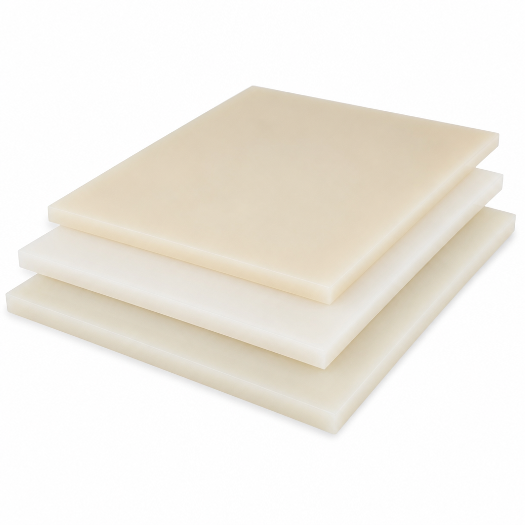Nylon 66 Natural (cream) Sheet 2mm to 6mm thick for Wear pads & rollers