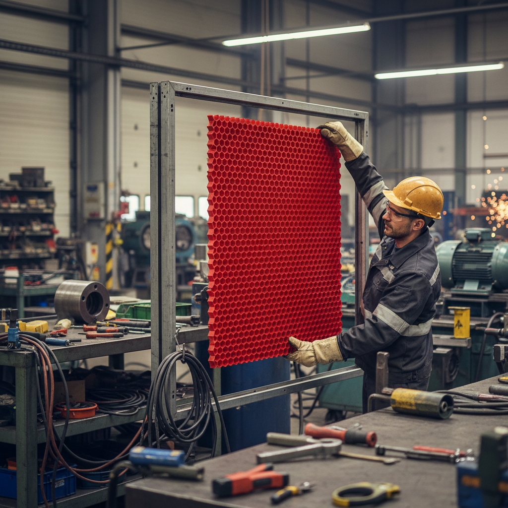 Premium Honeycomb Composite Sheet in Red - Lightweight PETG for Lighting and Partitioning Applications