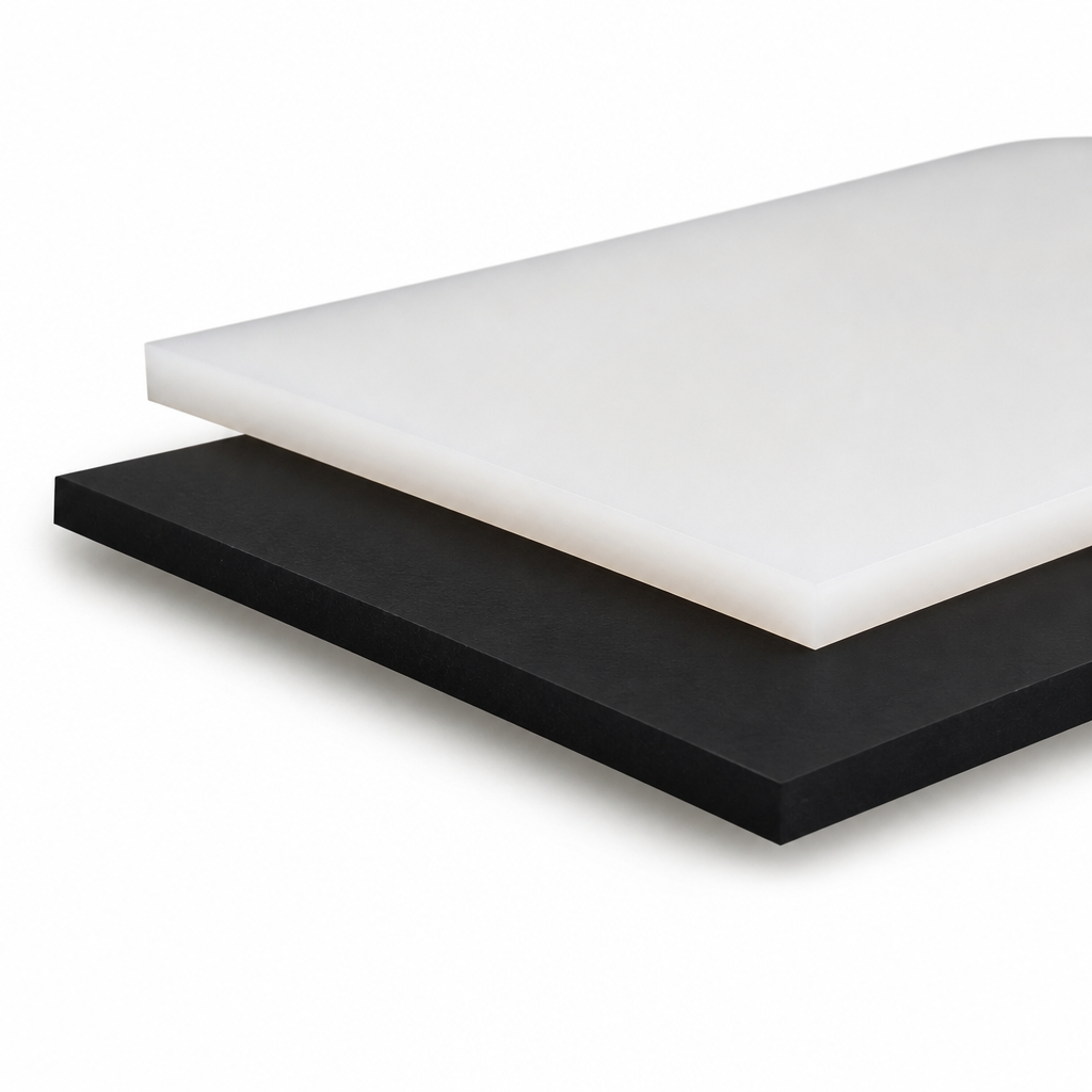 High Density Polyethylene Natural (milky-white) / Black Sheet 1mm to 1.5mm thick for Piping & tanks
