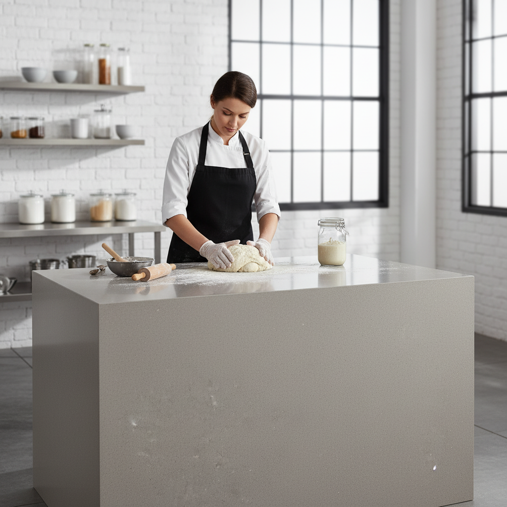 Premium Solid Surface Sheet - Ash Concrete, Durable Acrylic Material for Versatile Applications