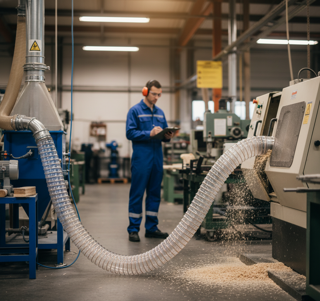 Premium Polyurethane Hose with Copper-Plated Steel Spiral for Dust and Abrasive Material Transport - High Flexibility and Excellent Abrasion Resistance