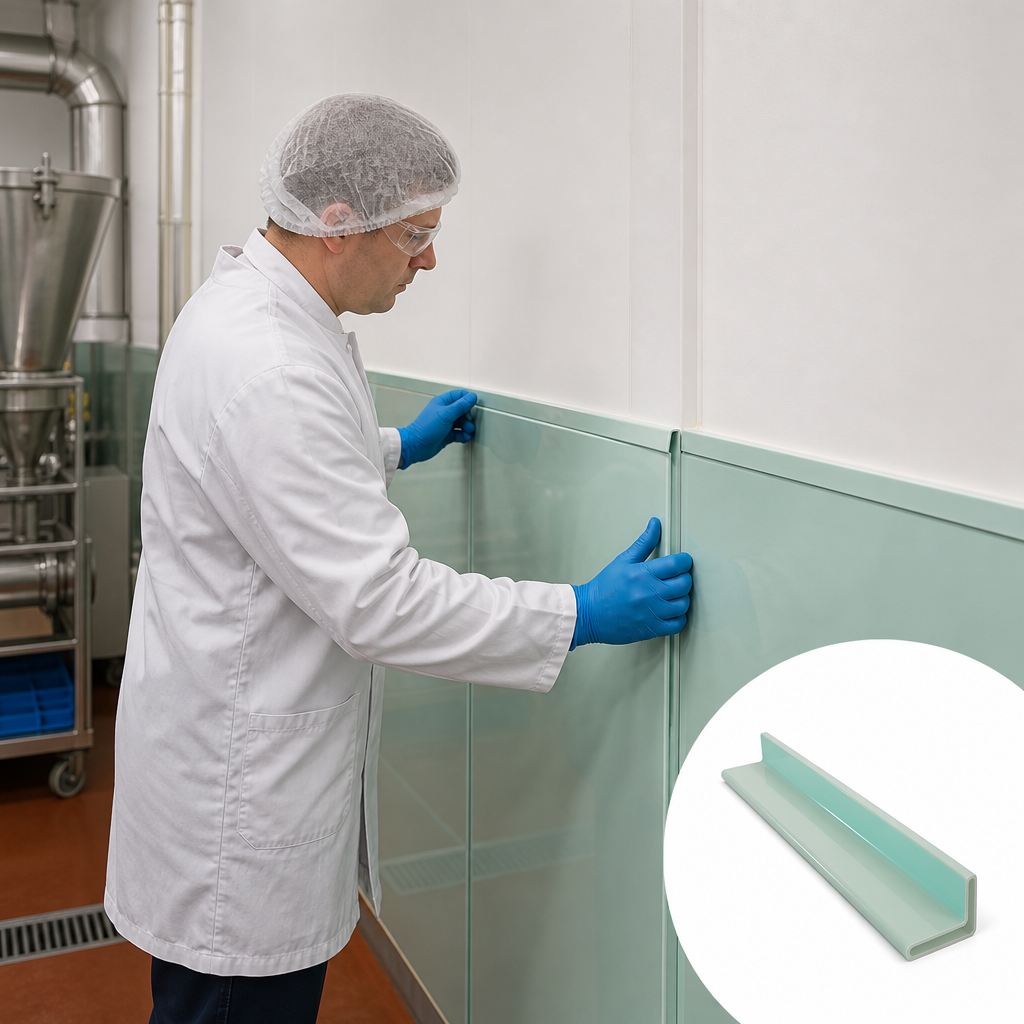 PVC Cladding J-Section 8ft for Hygienic Wall Applications