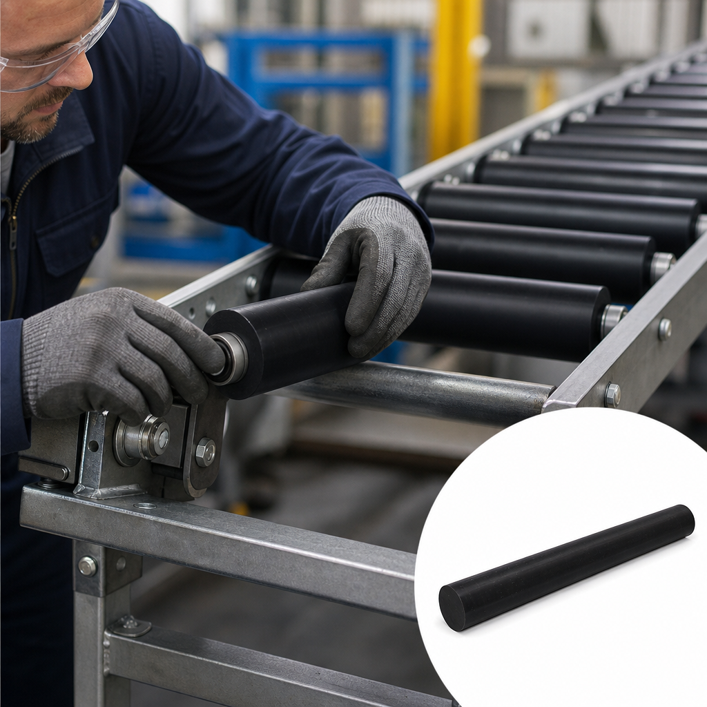 Nylon 66 Black Rod 10mm to 30mm dia for Cams & rollers