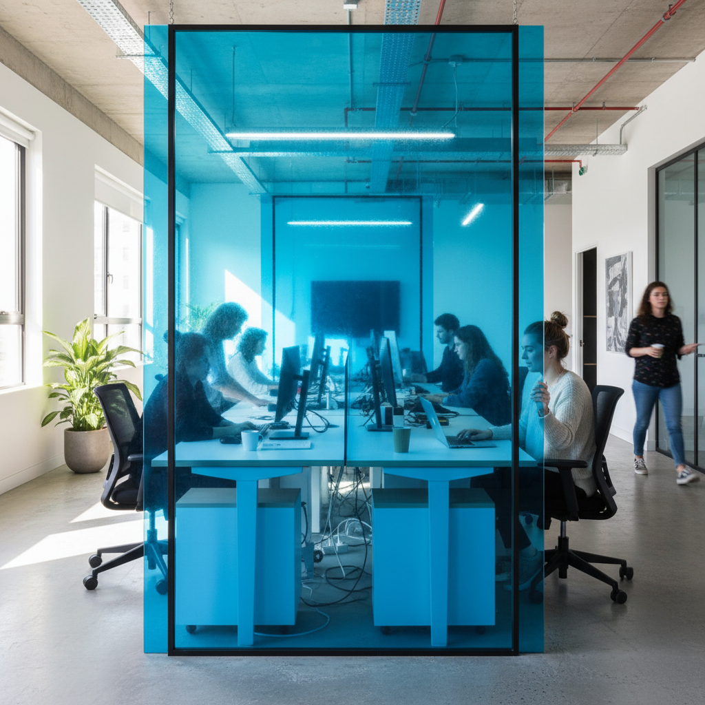 Premium Frosted Acrylic Sheet in Azure Blue - Durable and Versatile for Signage and Interior Design