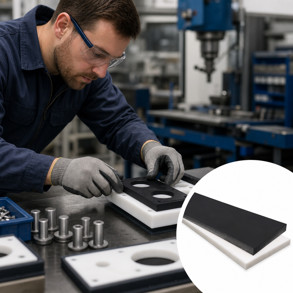 Acetal Copolymer White / Black Sheet 60mm to 100mm thick for Gears, bearings & bushes