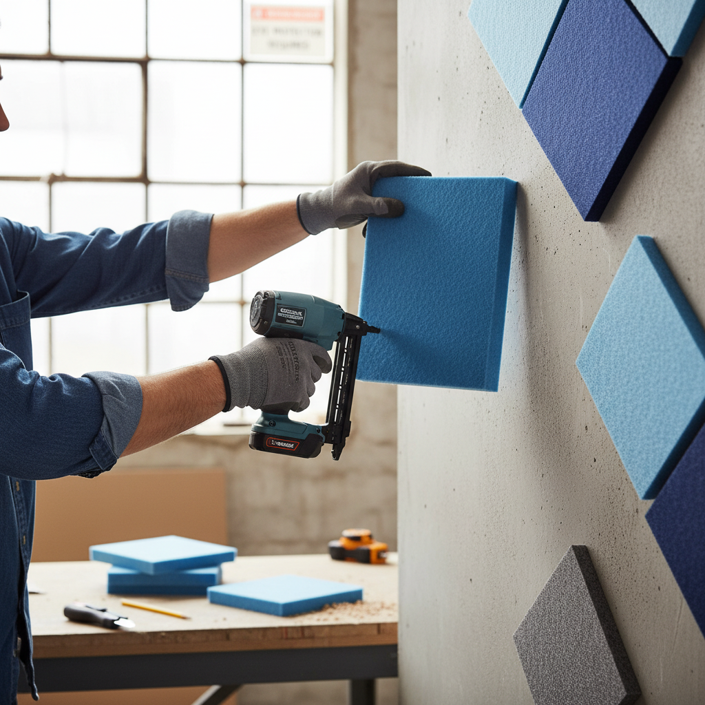 Premium PET Felt Acoustic Panel in Sea Blue - Sustainable, Fire Retardant, and High-Performance Sound Absorption