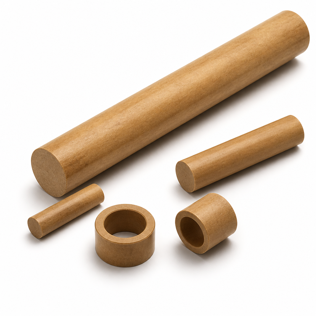 Phenolic Cotton Brown Rod 6mm to 12mm dia for Cams & bushes