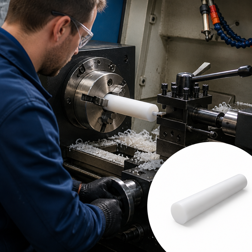 PTFE Rod 4mm to 120mm for Low Friction Applications 4mm to 120mm diameter