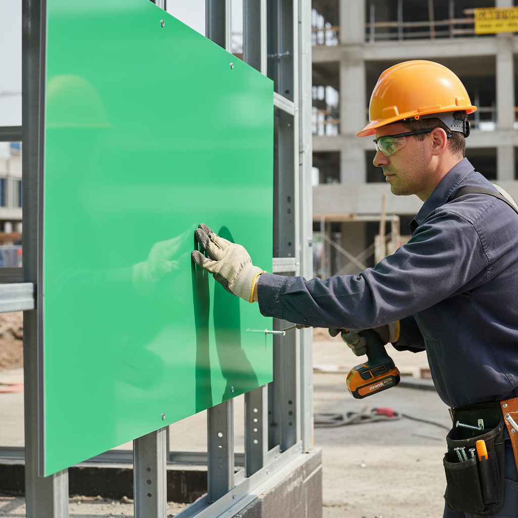 Premium Aluminium Composite Panel - Gloss/Matt Green Sheet for Signage, Exhibitions, and Hoarding Applications