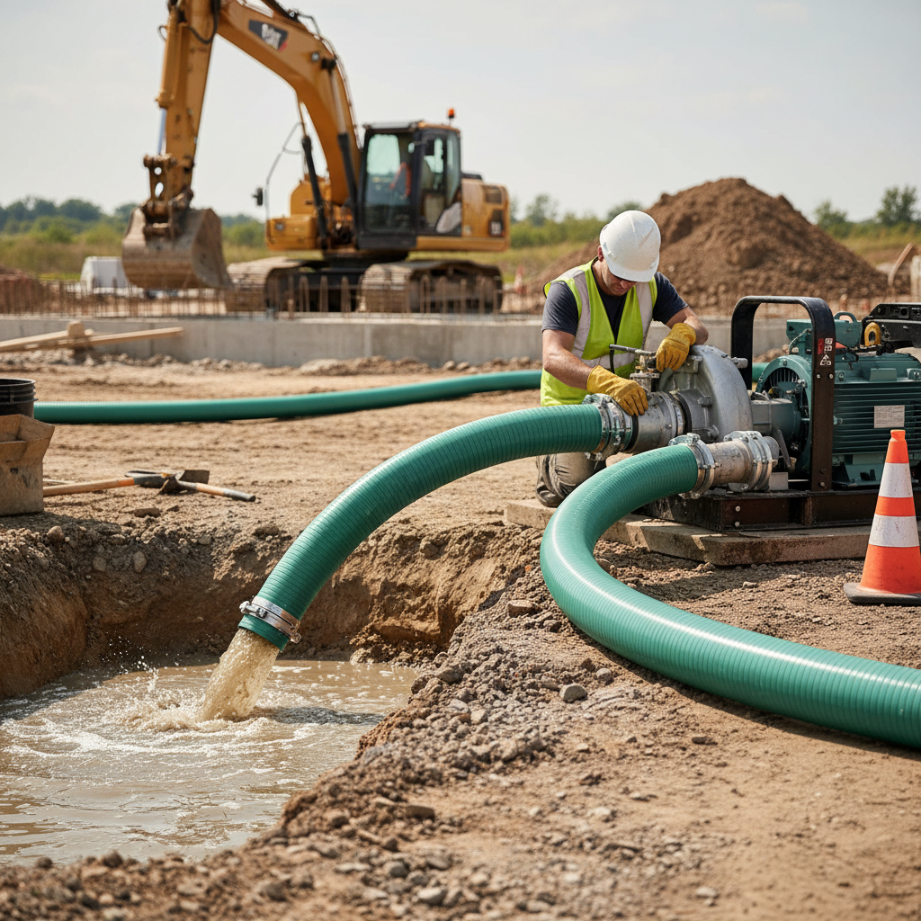 Premium Medium Duty Suction and Delivery Hose - Heavy Duty PVC with Chemical Resistance for Water, Slurry, and Powder Applications