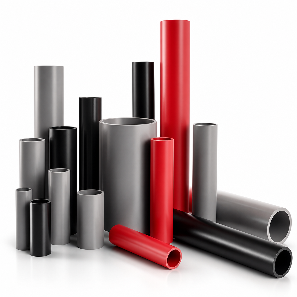PVC Grey / Red / Black Rod 6mm to 40mm dia for Piping & insulation