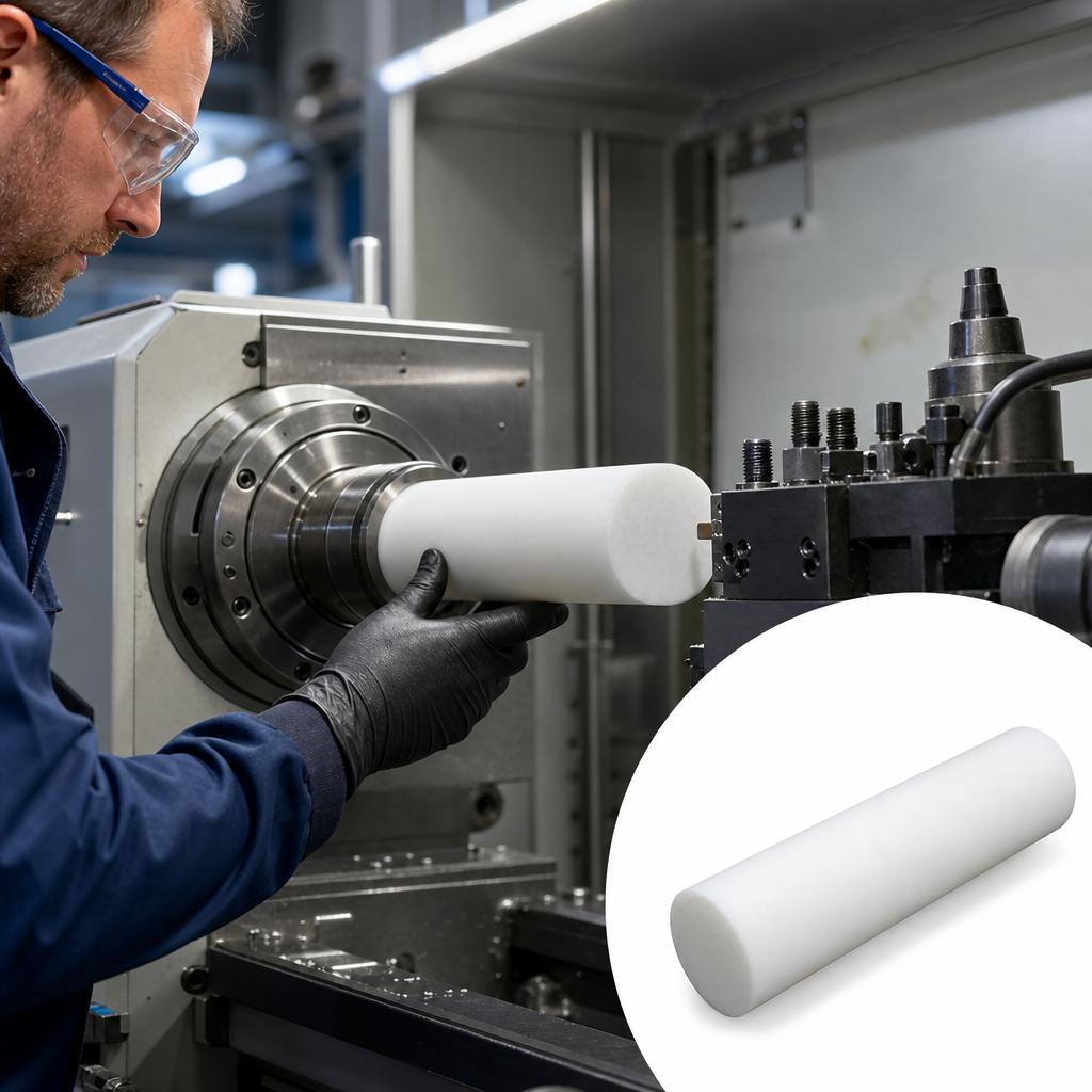 PTFE White Rod 210mm to 270mm dia for Gaskets & seals