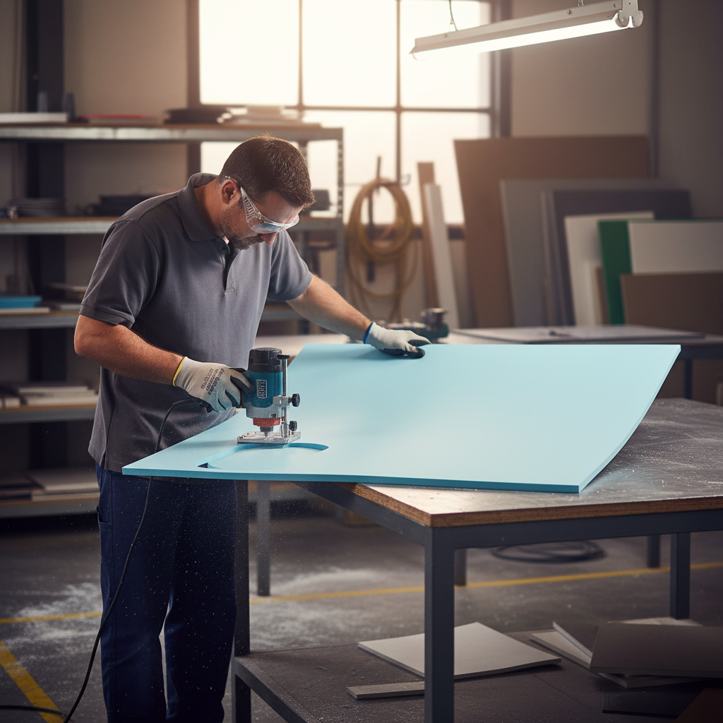 Premium Recyclable PVC Foam Sheet - Light Blue Color, High Rigidity for Displays and Signage