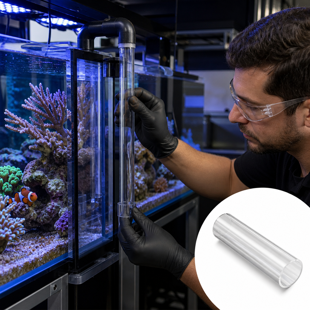 Extruded Acrylic Clear Tube 28mm to 40mm dia for Light fixtures & aquarium tanks