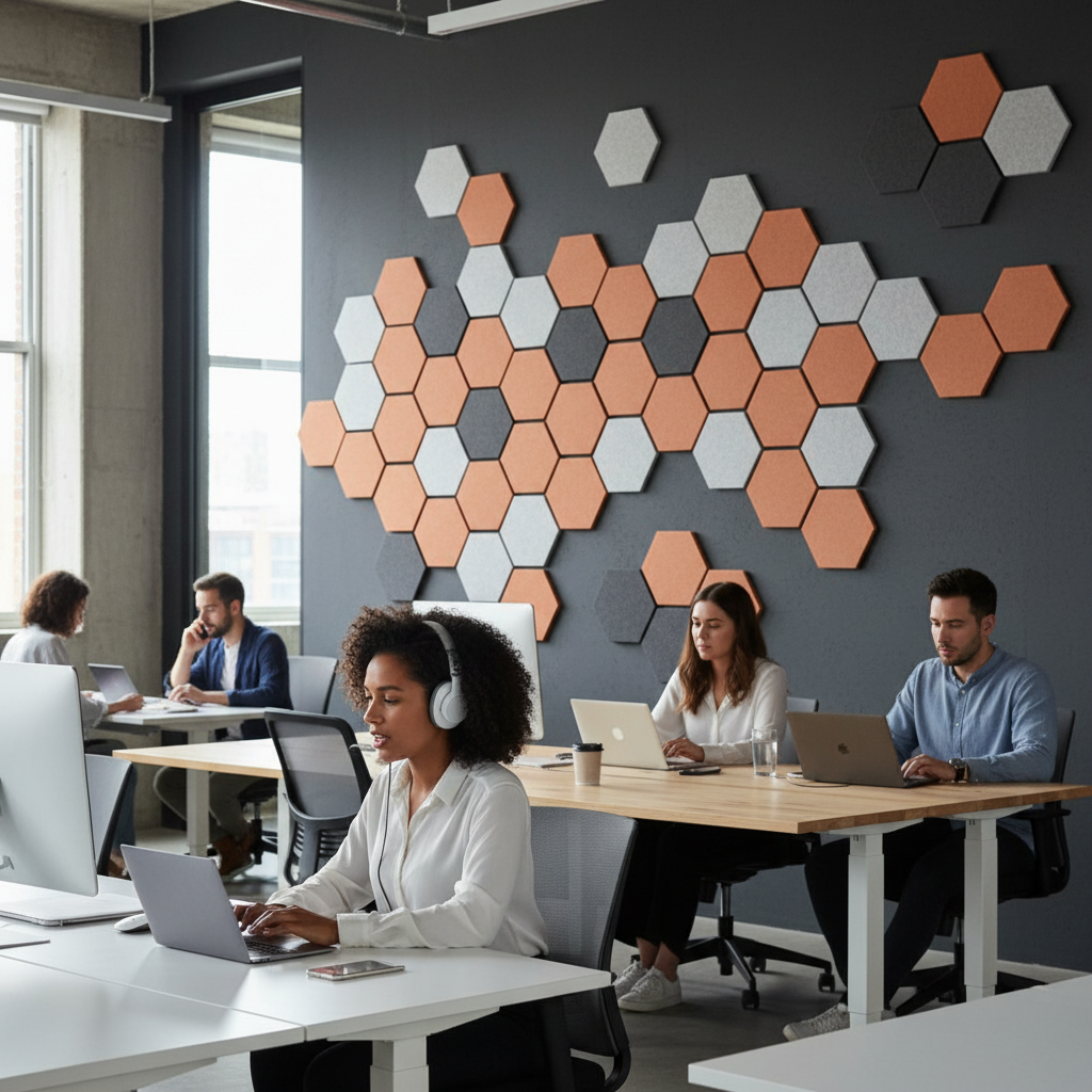 Premium 100% Recycled PET Felt Hexagon Acoustic Tile 9mm - Pack of 30 for Superior Sound Absorption and Elegant Design