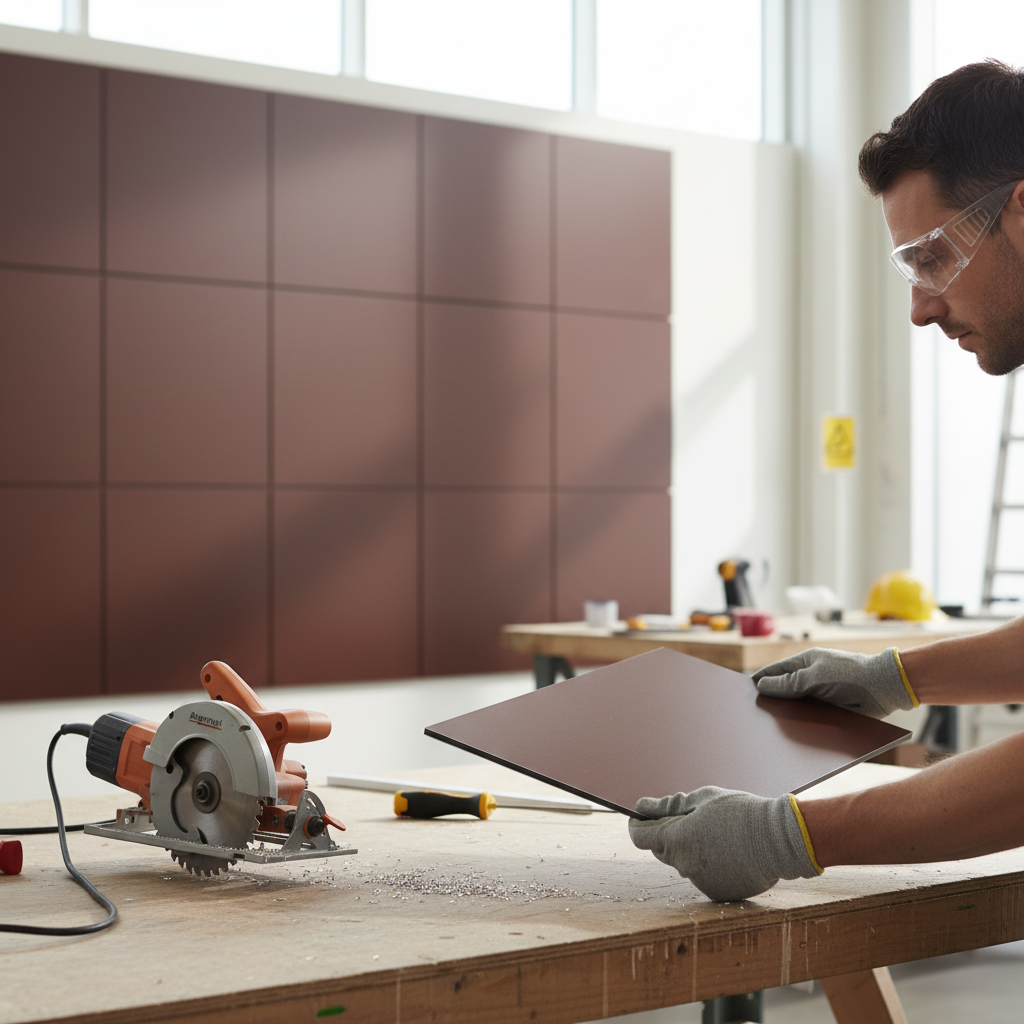 Premium Aluminium Composite Panel - Chocolate 8011 Color, Durable and UV Resistant for Signage and Exhibitions