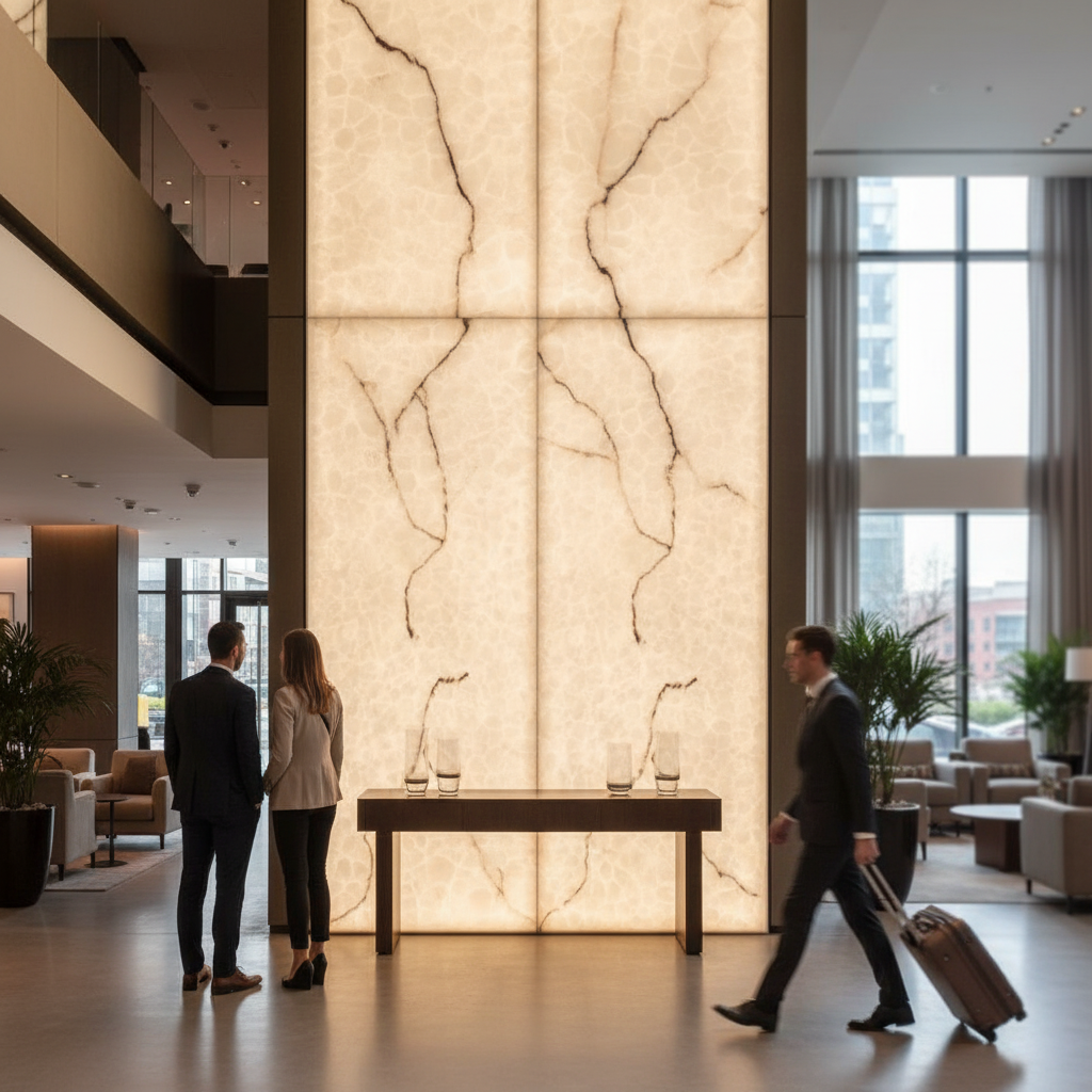 Premium Faux Translucent Stone Sheets - Elegant Alabaster Design for Interior Use with Unique Patterns and Easy Processing