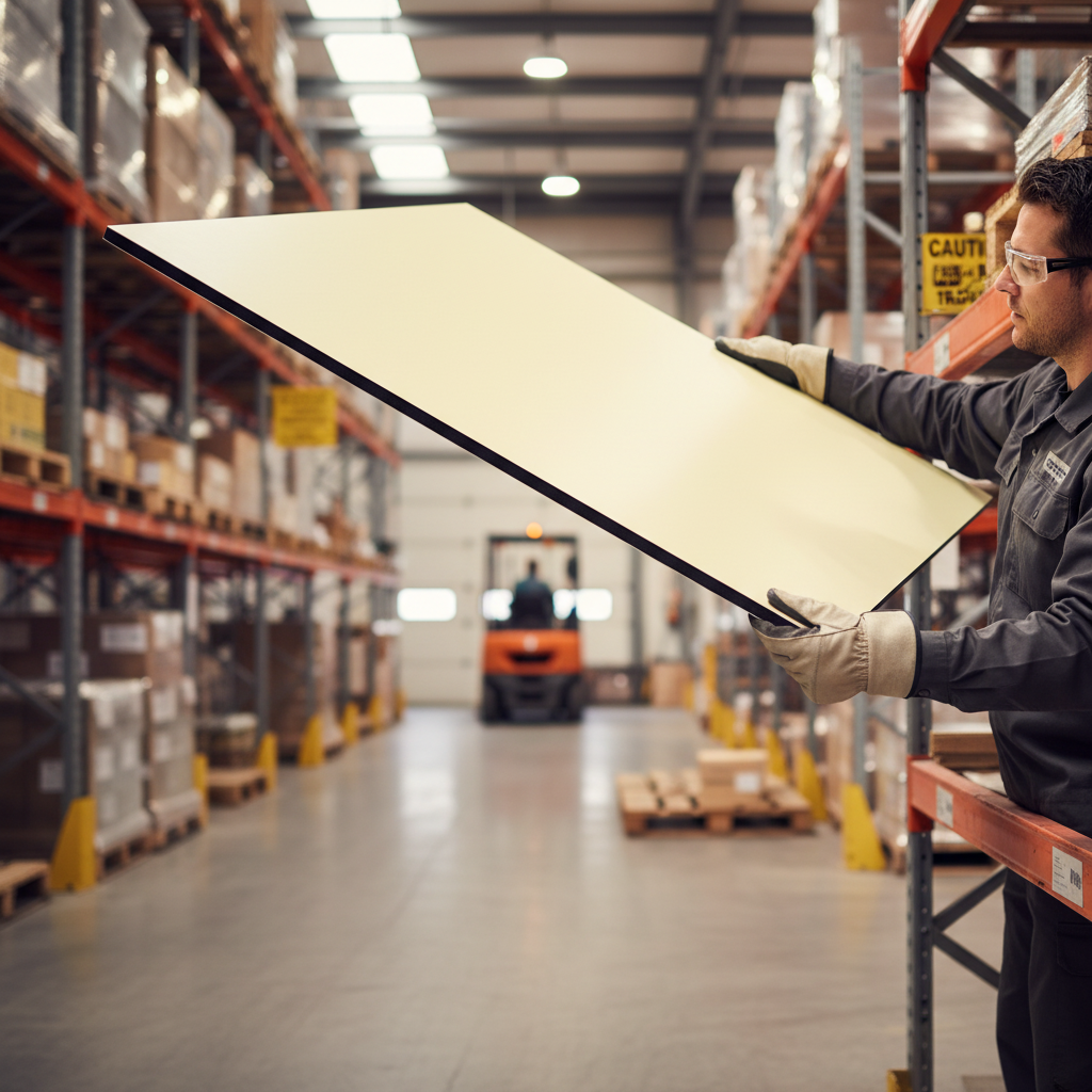 Premium Aluminium Composite Panel in Gloss and Matt Finish, Ivory 1015 - Durable, UV Resistant, CNC Machinable Material for Signage and Displays