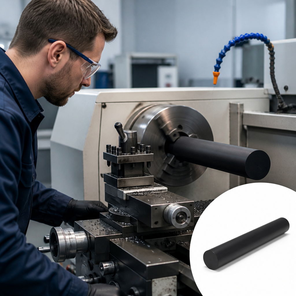 Nylon 6.6 Black Rod for Industrial Applications 16mm to 100mm diameter
