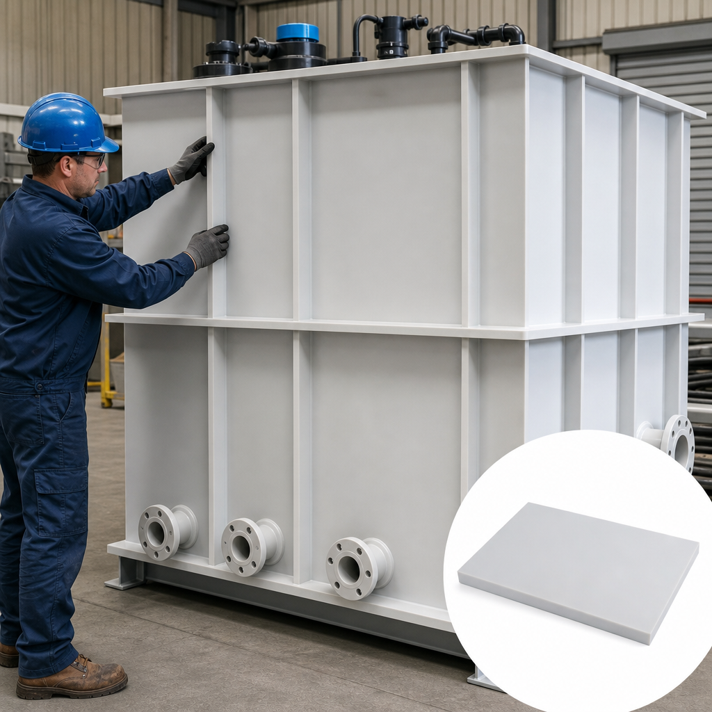 Polypropylene Homopolymer Natural Sheet for Chemical Tanks (Various Sizes) 15mm to 50mm thick