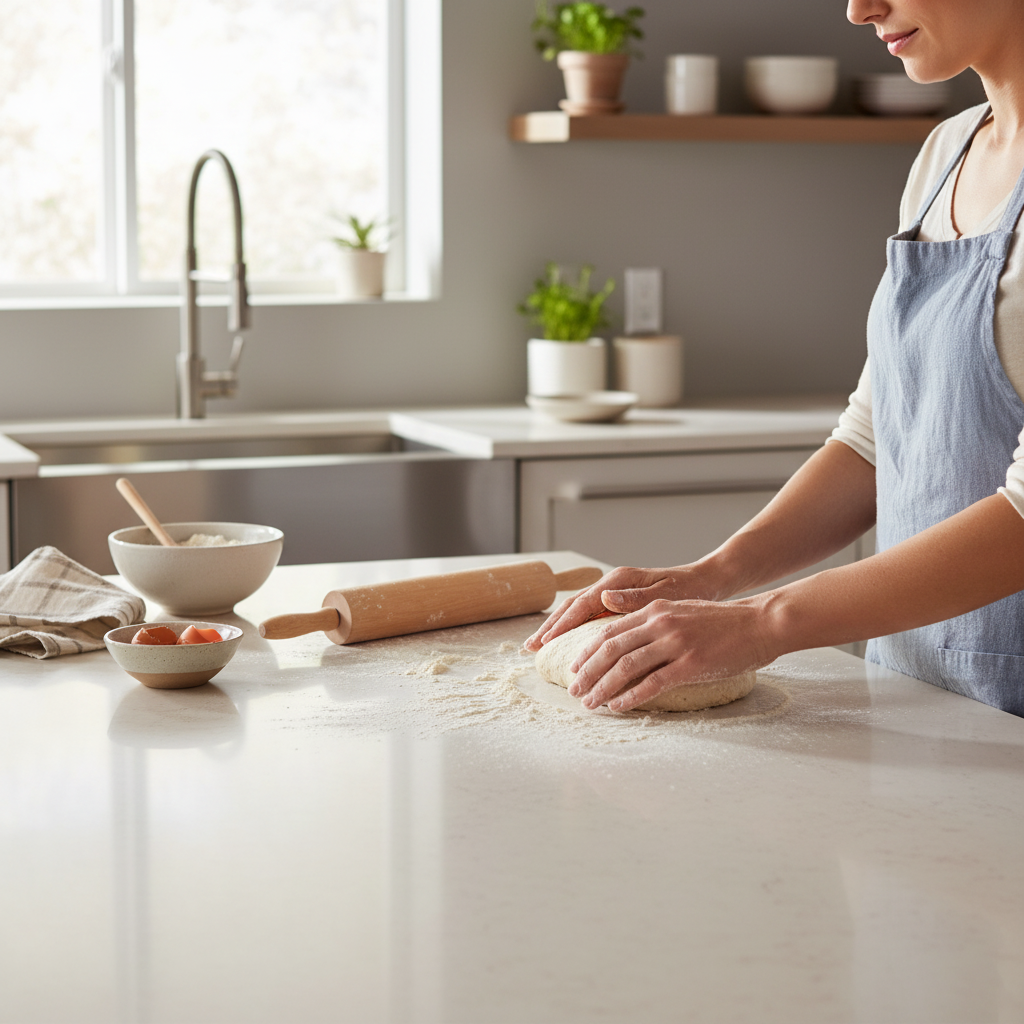 Premium Solid Surface Material in Bisque Color for Versatile Applications - Durable and Hygienic for Residential and Commercial Use