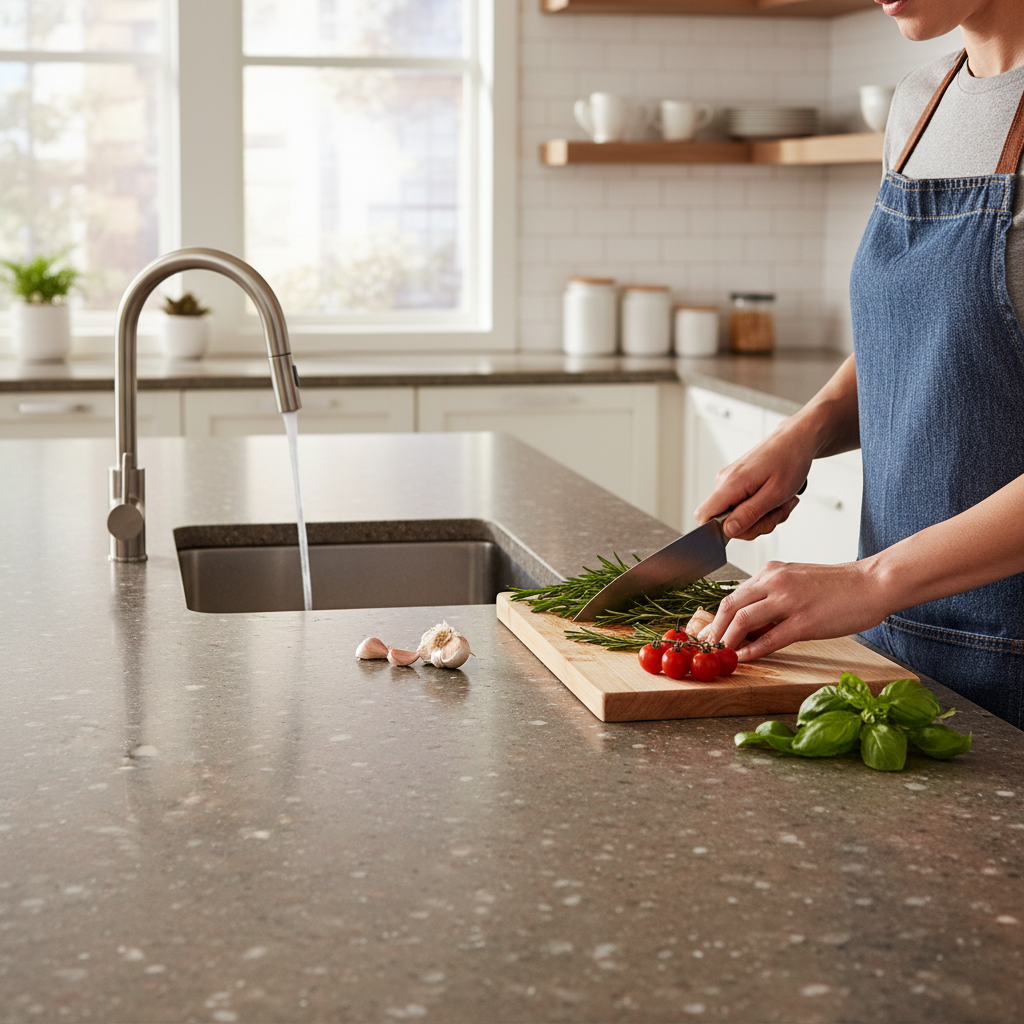 Premium Solid Surface Material - Rosemary Color, Versatile and Durable for Interior and Exterior Applications