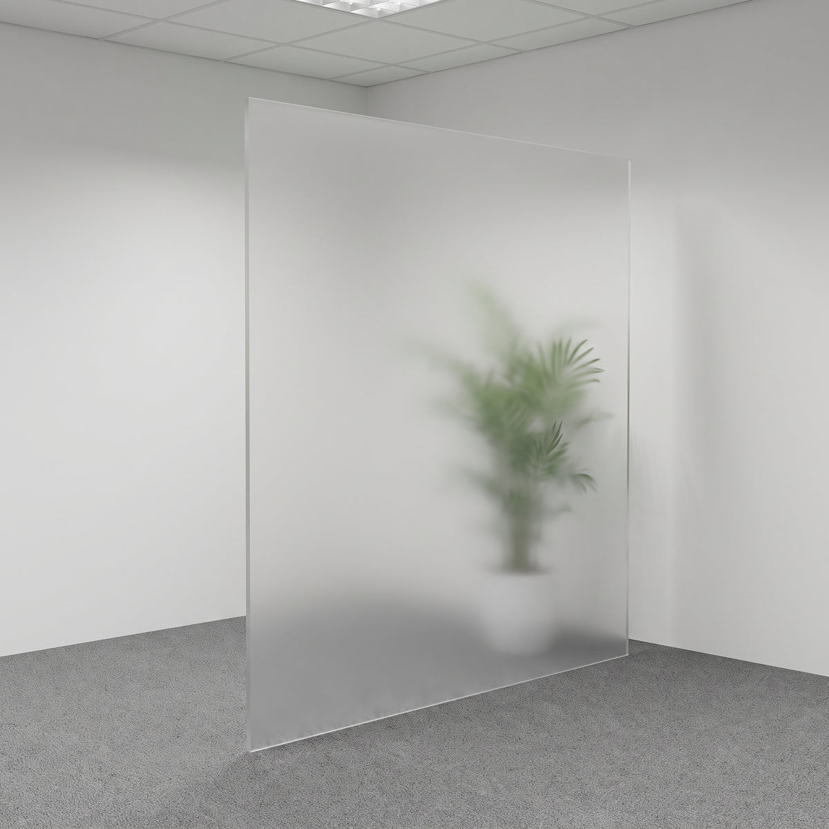 Crystal Clear frosted Perspex acrylic sheet (S2 000) used as a room divider