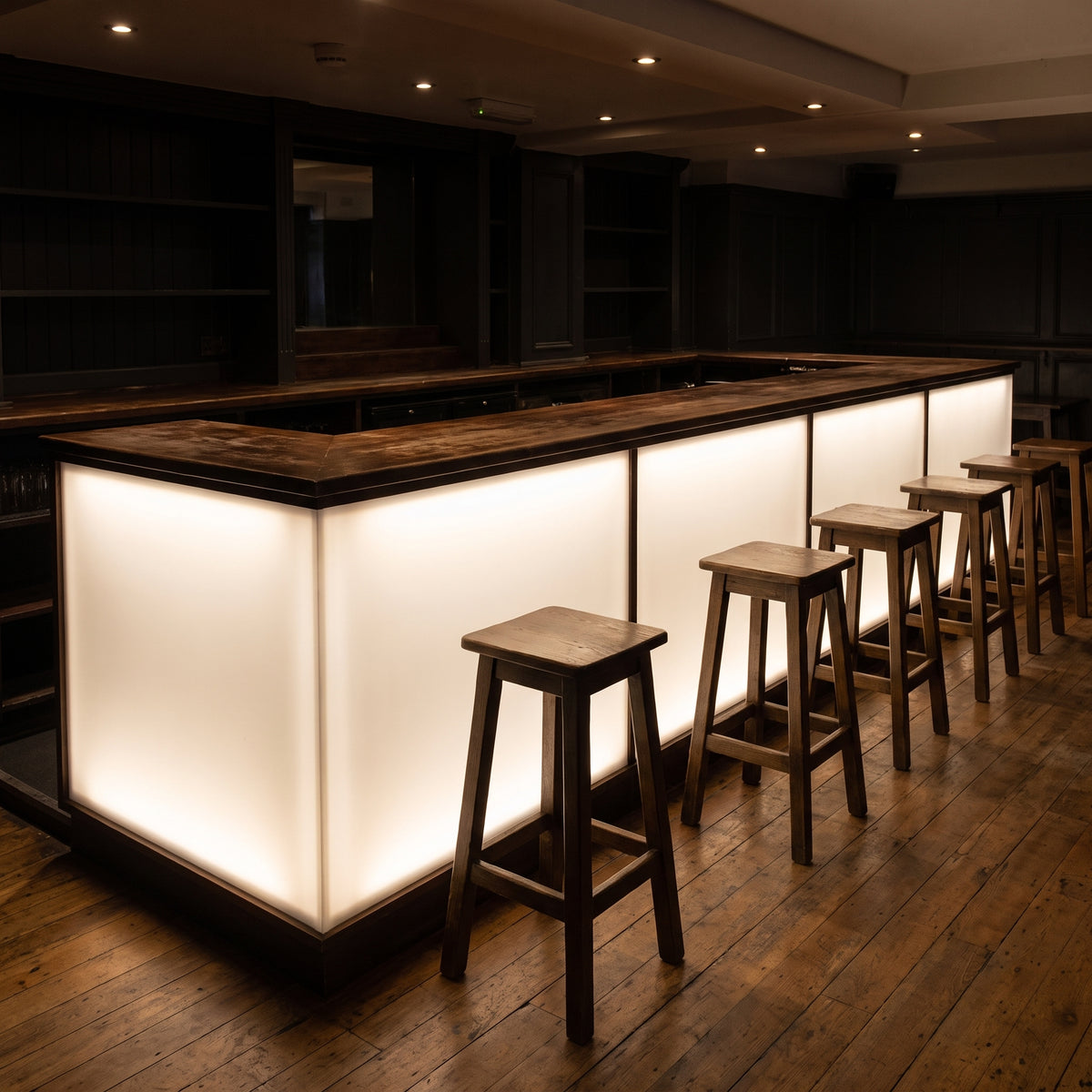 Opal 050 Perspex back-lit bar front