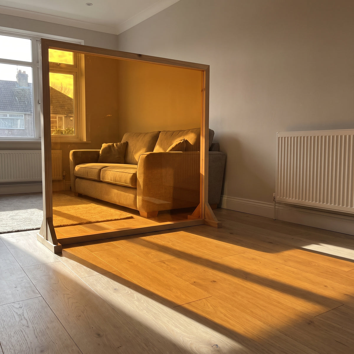 Amber 300 transparent Perspex room divider