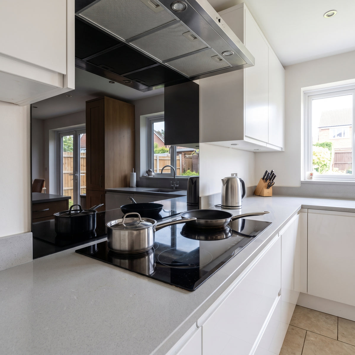 Black 9X61 extruded Perspex kitchen splashback