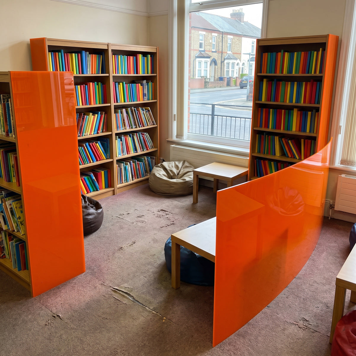 Orange 363 Perspex library panels