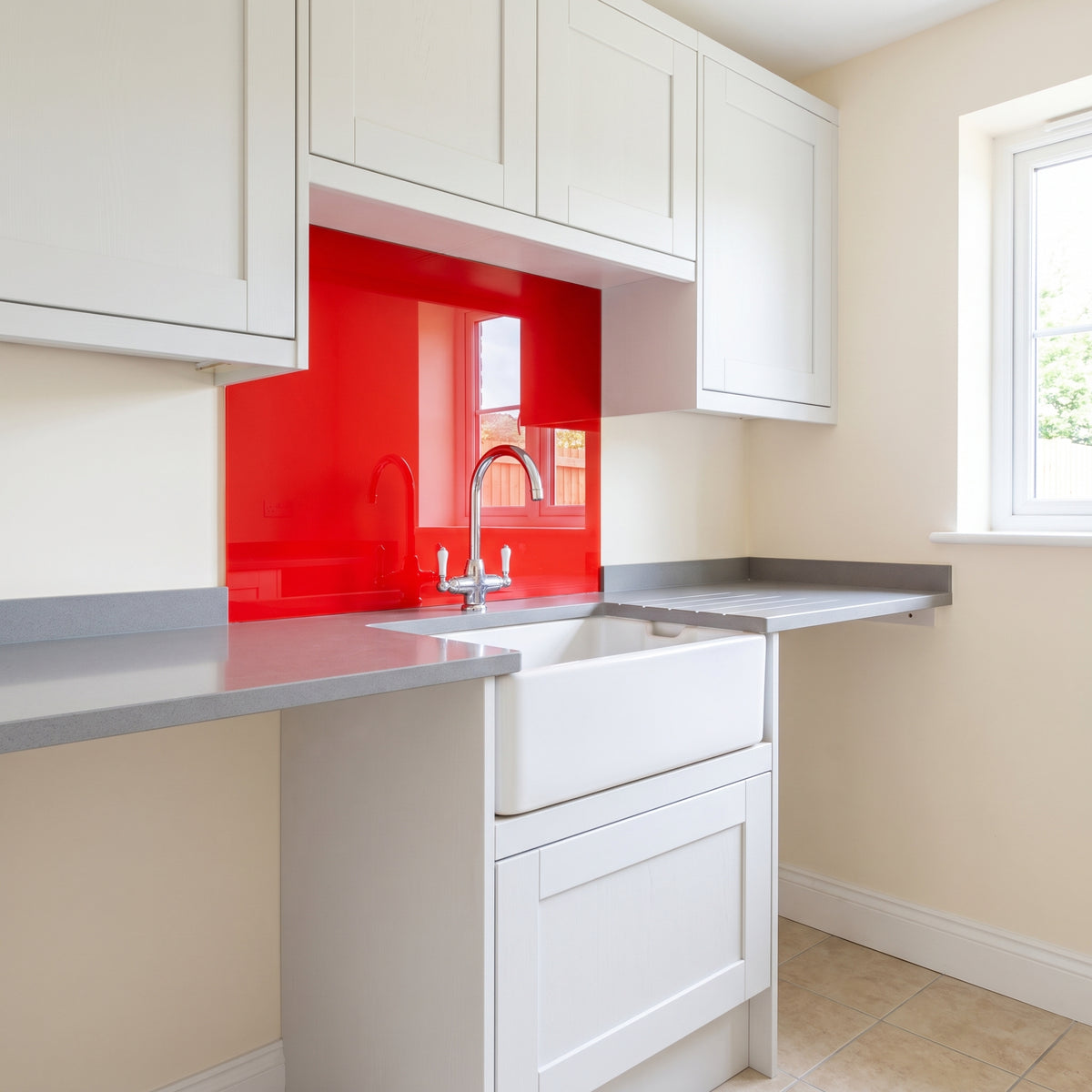 Red 431 Perspex utility room splashback
