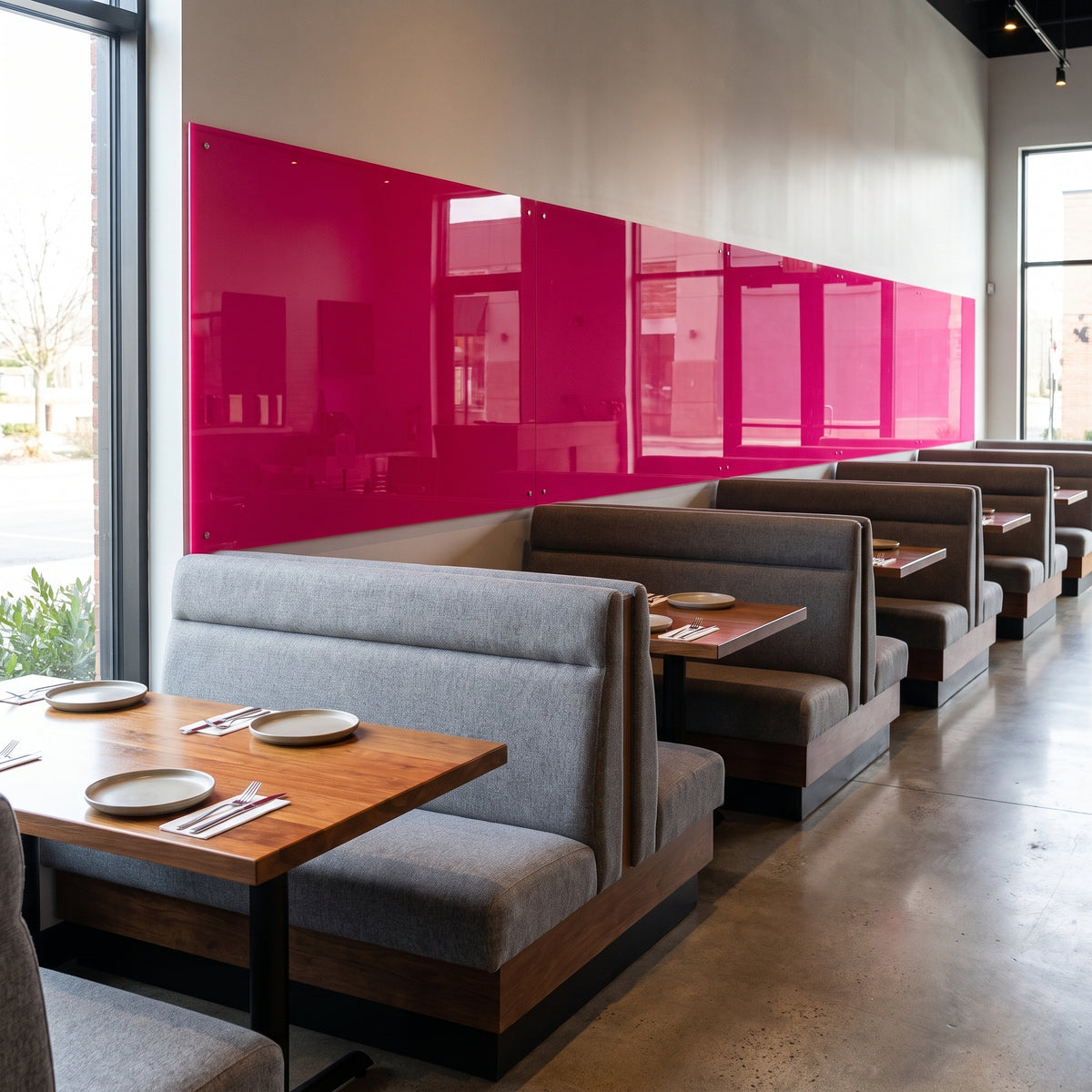Red 4415 Perspex restaurant feature panel