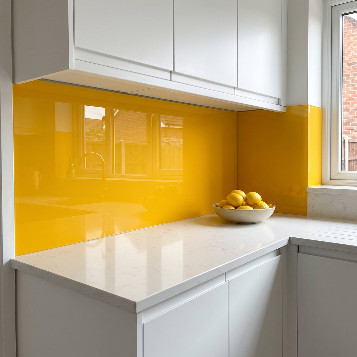 Yellow 229 Perspex kitchen splashback