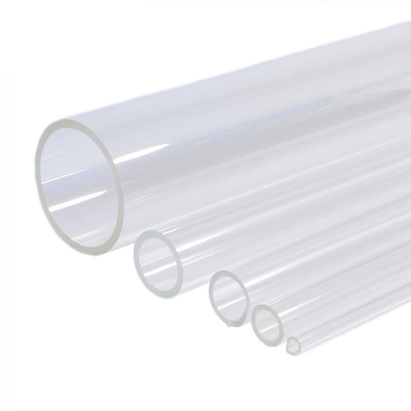 Light Gray Clear Extruded Acrylic Plastic Tube - 28mm OD to 40mm OD