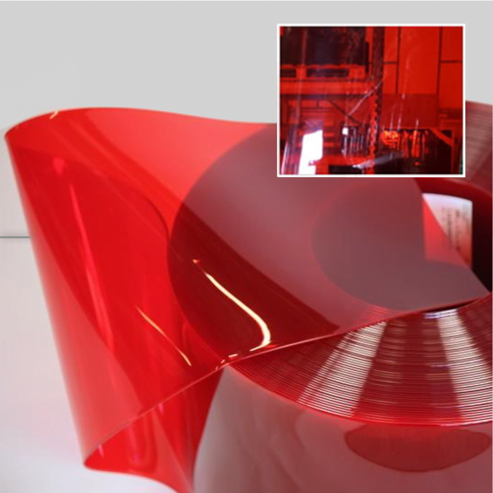 Transparent Red PVC Rolls (50m)