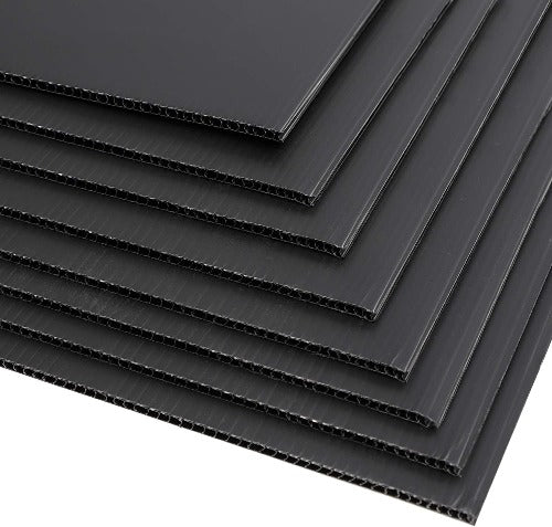 Dark Slate Gray Black Corrugated Plastic Sheet - 4mm Thick